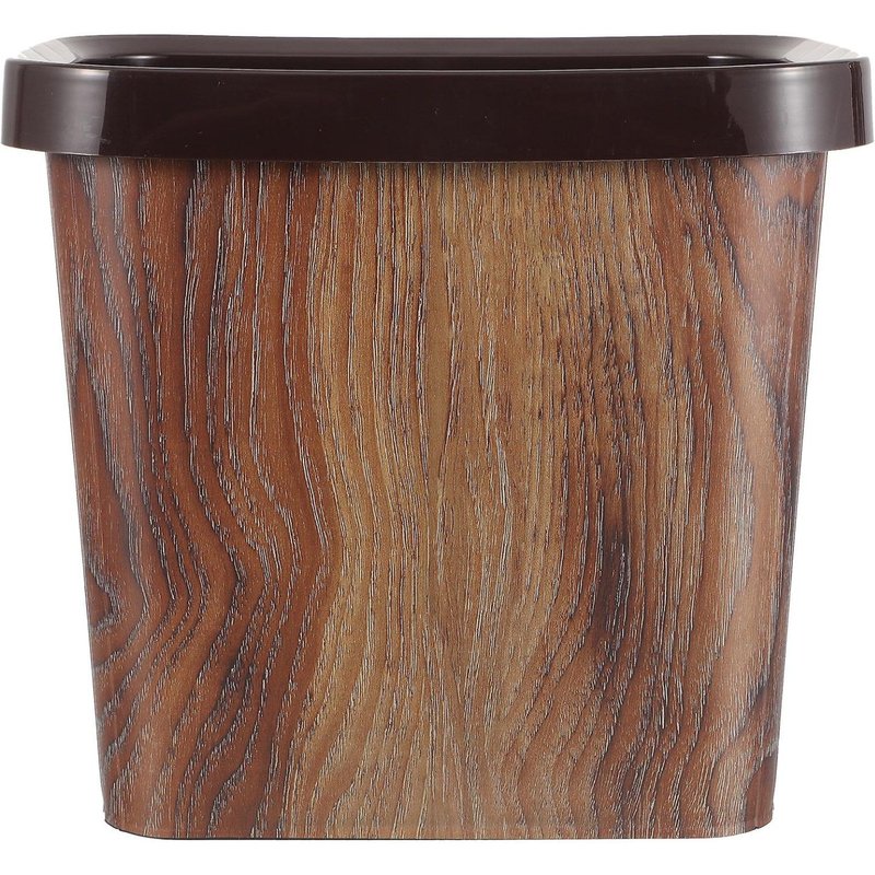 Poubelle rétro imitation bois ¿ Élégante poubelle de 10 L pour la maison et le bureau ¿ Facile à nettoyer et durable