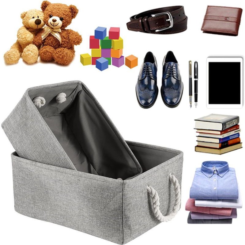 Bacs De Rangement Pliables Et Polyvalents En Tissu Gris : Organiseurs Pour Petits Jouets, Cosmétiques Et Multi-Usages