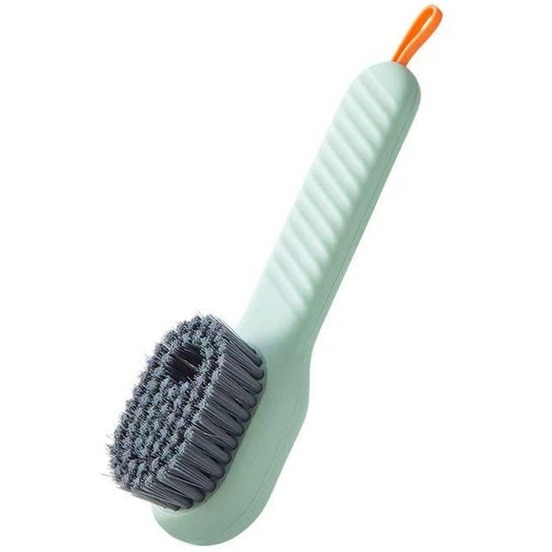Brosse à chaussures ergonomique à long manche ¿ Nettoyante professionnelle pour baskets, cuir et plus encore ¿ Poils doux pour un nettoyage en douceur