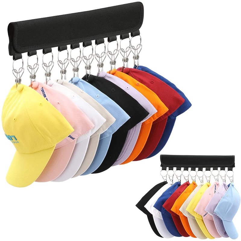 Organiseur De 10 Casquettes Pour Garde-Robe - Support Gain De Place Avec Clips Pour Casquettes De Baseball, Chapeaux Réglables Et Plus Encore