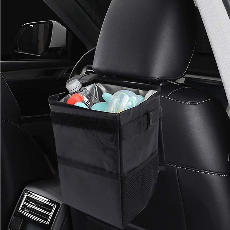 Poubelle de voiture haut de gamme avec couvercle ¿ Poubelle pliable pour un intérieur de véhicule organisé