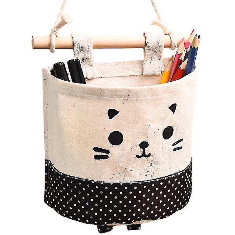 Sac De Rangement Suspendu Élégant En Coton Et Lin - Organisateur De Jouets Pour Le Salon, La Salle De Bain Et Plus Encore - Solution Sans Encombrement !