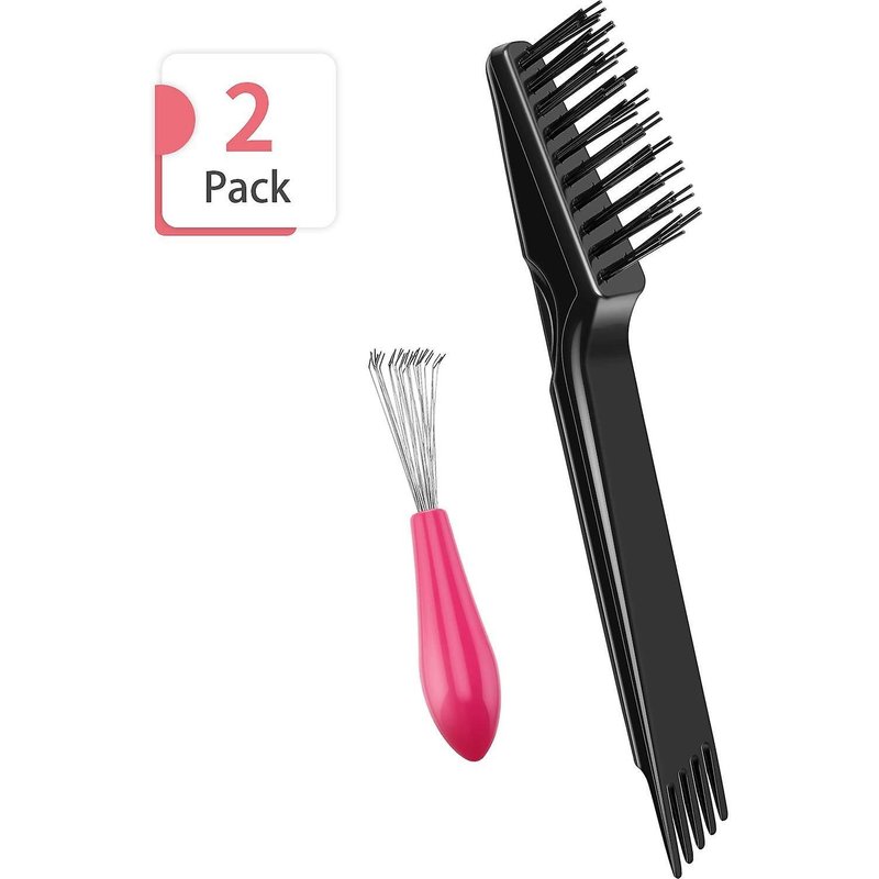 Kit de nettoyage efficace pour brosses à cheveux : brosses à double tête et mini-brosse pour la maison et le salon ¿ Outil de soins capillaires portable et durable