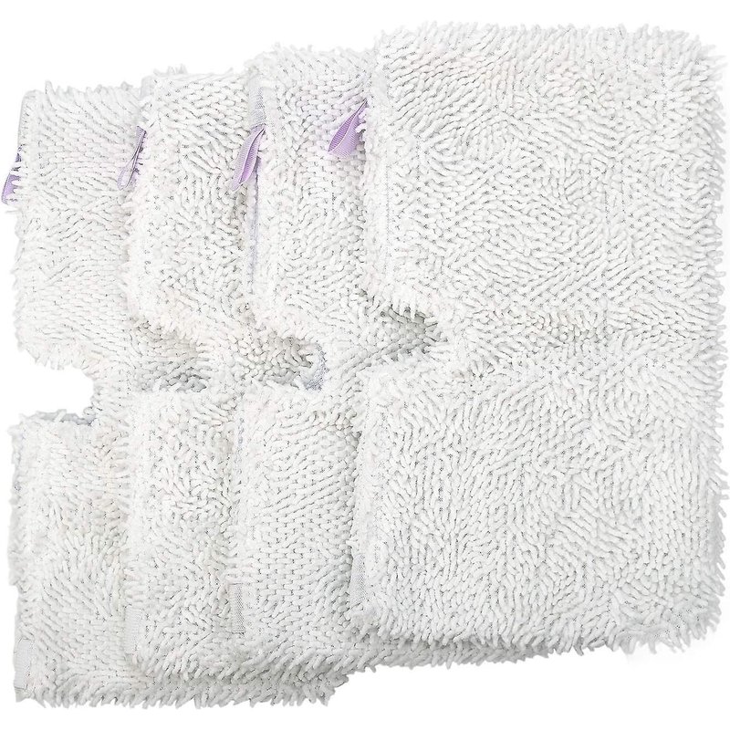 Lot de 4 tampons en microfibre pour balai vapeur Shark S2901 S3501 S3550 - Durables, lavables en machine, avec brosse de nettoyage