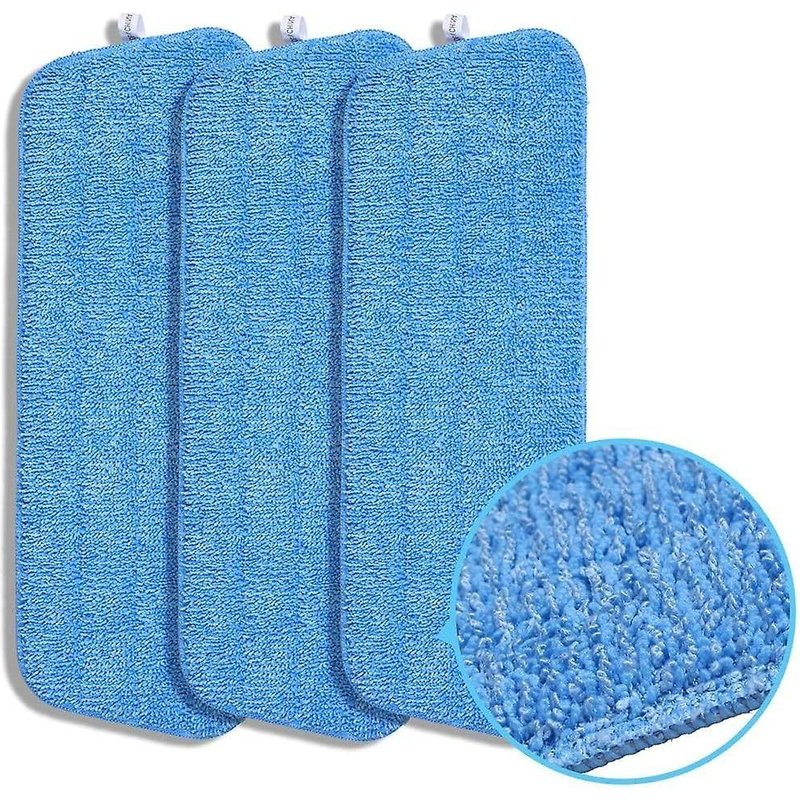 Lingettes de nettoyage réutilisables en microfibre - Lot de 3 pour nettoyage humide/sec, compatibles avec les cadres de balai Velcro de 15 pouces, lavables en machine