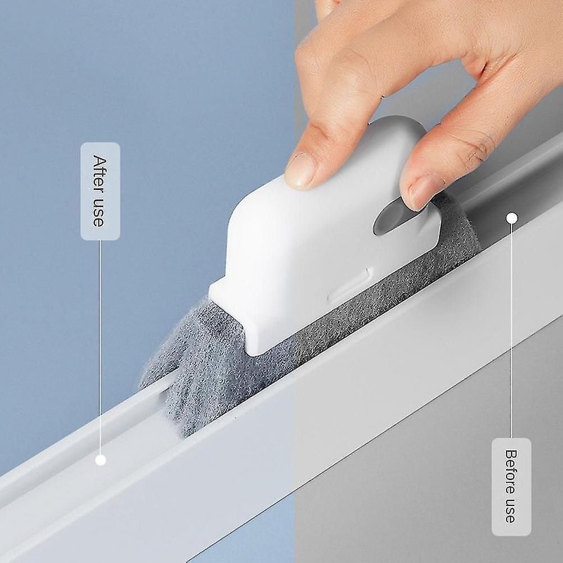 Outil de nettoyage de rainures - Brosse polyvalente pour cadres de fenêtres, rainures de portes et zones difficiles d'accès - Tête remplaçable