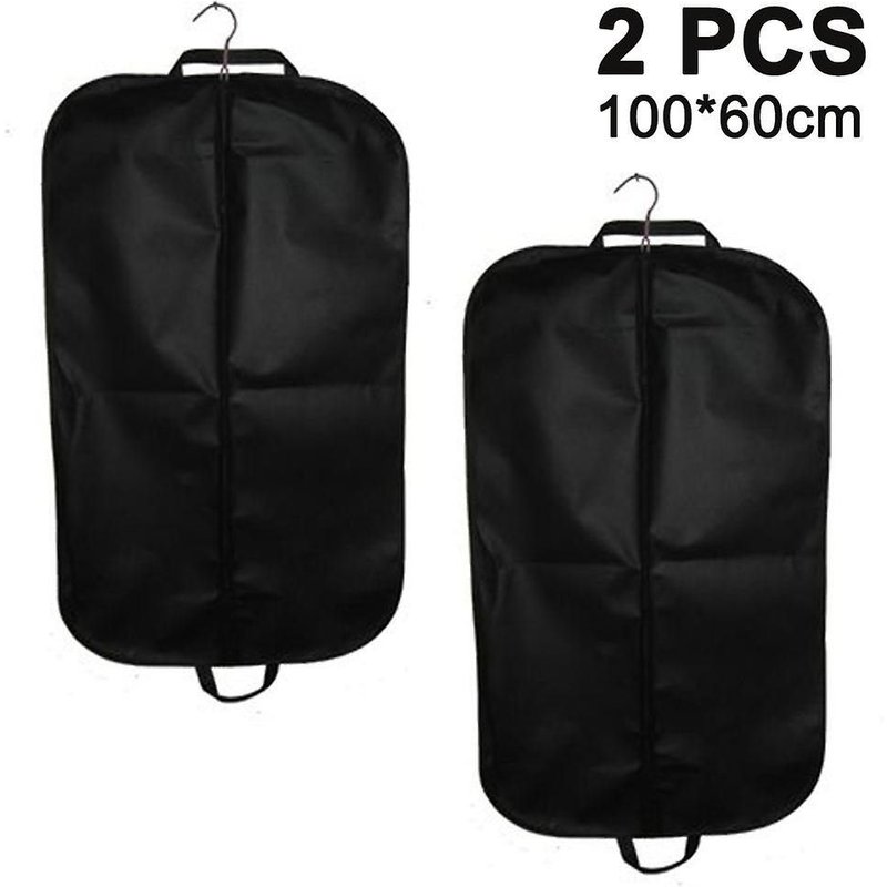 Housses À Vêtements Non Tissées De Qualité Supérieure - Lot De 2 Housses De Costume Pour Le Voyage Et Le Rangement, Imperméables Et Anti-Poussière, Noir Et Kaki