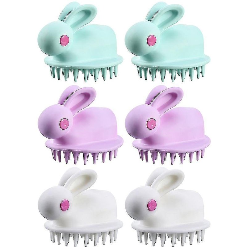 Lot de 6 brosses de massage pour bébé, motif dessin animé, pour un nettoyage en douceur et un soin du cuir chevelu. Douces, durables, parfaites pour les nourrissons et les enfants.