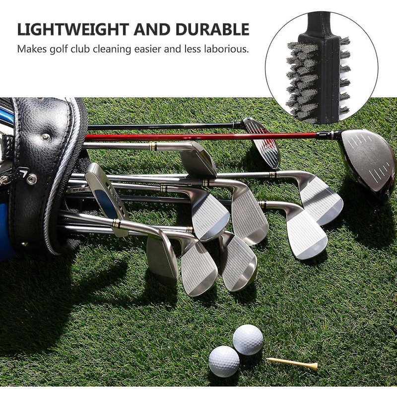 Brosse de nettoyage double face pour clubs de golf ¿ Brosse durable en nylon et fil d'acier pour les amateurs de golf