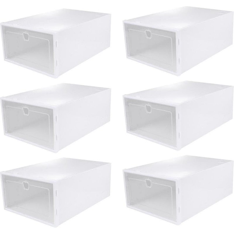Lot De 6 Boîtes De Rangement Pour Chaussures ¿ Organiseur En Polypropylène Durable Pour Baskets, Bottes Et Vêtements ¿ Design Transparent Pour Un Accès Facile