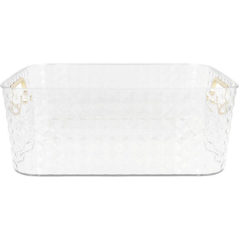 Panier De Rangement Transparent Doré ¿ Organiseur Durable Pour Cuisine, Buanderie Et Salle De Jeux ¿ Design Compact