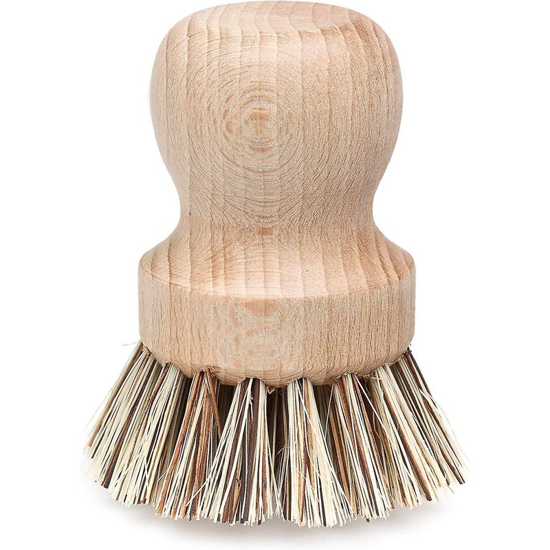 Brosse à pot en fibre naturelle durable avec manche en bois de hêtre - Résistante à la chaleur et polyvalente pour un nettoyage intensif