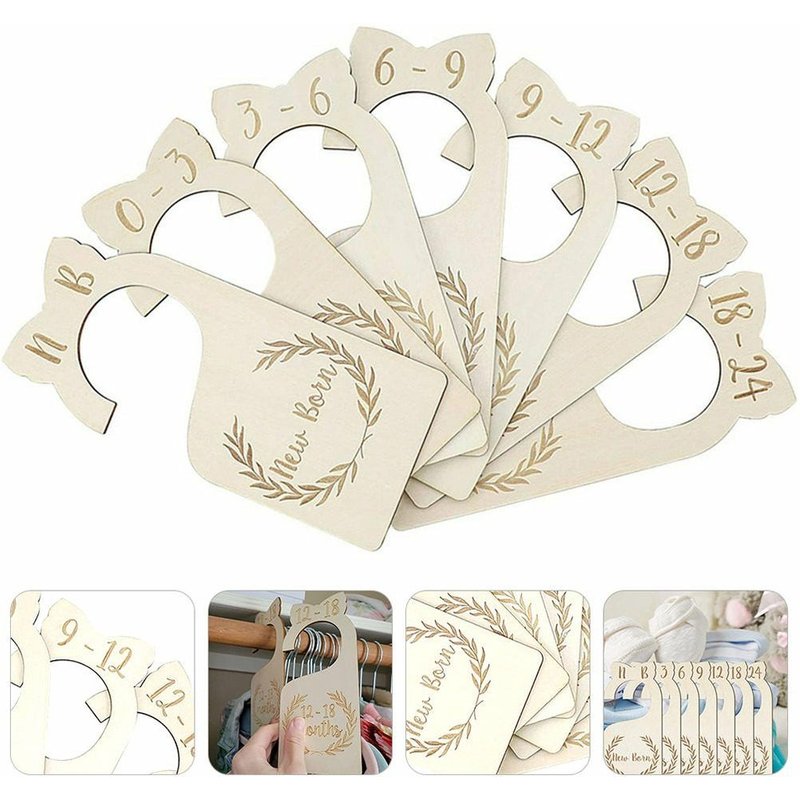 Séparateurs De Vêtements Élégants En Bois Pour Bébé, 7 Pièces, Pour Organiser La Chambre De Bébé ¿ Parfaits Pour Les Nouveau-Nés De 0 À 24 Mois
