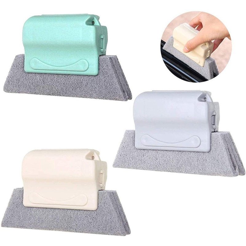 Lot de 3 brosses de nettoyage pour rainures de fenĂȘtre - Outils ergonomiques pour les crevasses et la saletĂ© dans les zones difficiles d'accĂšs