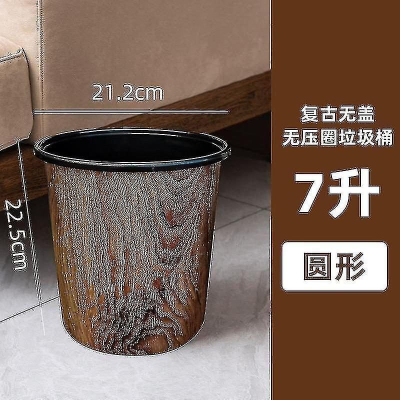 Poubelle élégante en imitation bois - Poubelle compacte de 7 L pour la maison et le bureau - Facile à nettoyer et design moderne