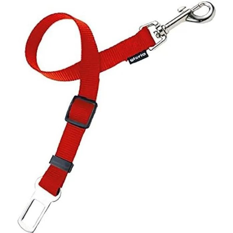 Loquet De Ceinture De Sécurité - Gloria - Réglable 28-45 Cm - Pour Chien Moyen - Couleur Rouge