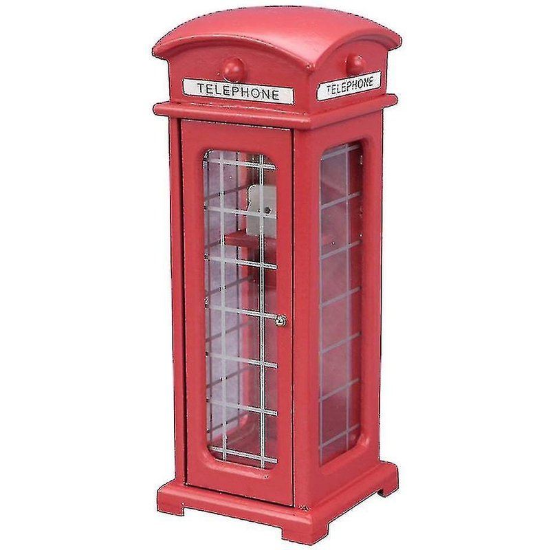 Mini Cabine Téléphonique Décorative ¿ Accessoire Léger Pour Chambre D'enfant, Cadeau Idéal Pour Les Collectionneurs Et Les Enfants, Mdf Mélaminé Rouge