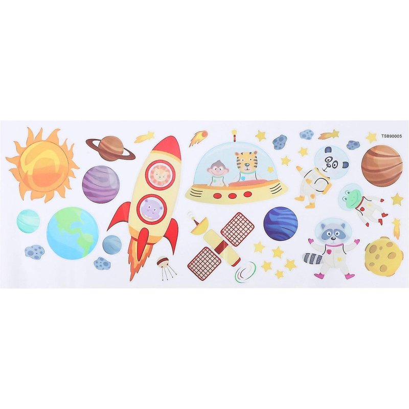Stickers Muraux Spatiaux Vibrants Pour Enfants ¿ Autocollants Planètes Pour Décoration De Chambre D'enfant Et De Bébé ¿ Pvc Écologique