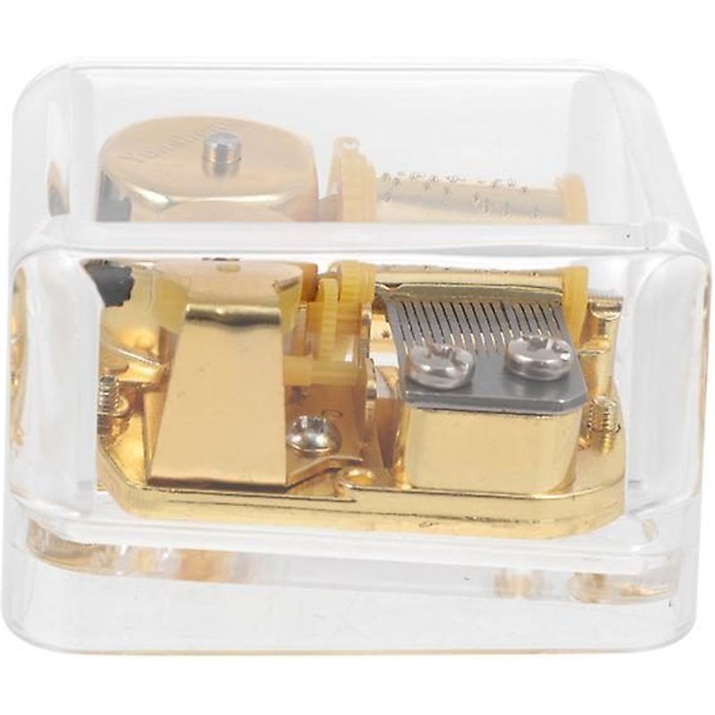 Boîte À Musique Mécanique En Acrylique Pour Projets Diy ¿ Boîte À Musique Mécanique Carrée Transparente