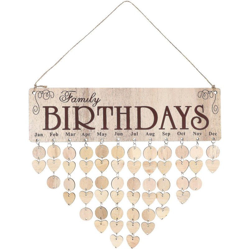 Plaque Murale Personnalisée Pour Calendrier D'anniversaire Familial - Décorations En Bois Pour Dates Spéciales Et Souvenirs