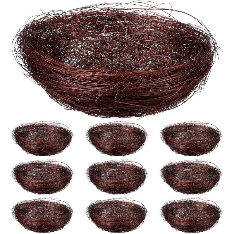 Nid D'oiseau Rustique En Fil De Chanvre Pour Oiseaux De Compagnie - Nid Douillet Et Tissé À La Main - Décoration D'intérieur - 14 X 13 X 5 Cm