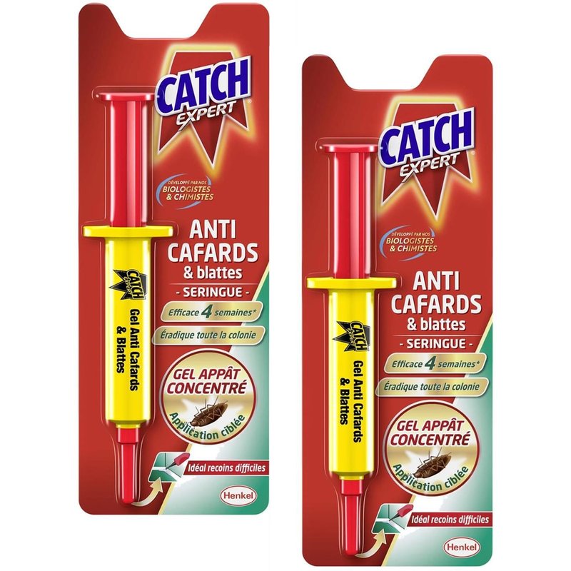 CATCH Lot de 2 Seringues 10 g Gel Anti-Cafards et Blattes