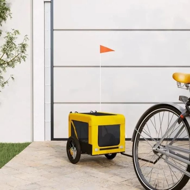 Vidaxl Remorque De Vélo Pour Animaux De Compagnie Jaune Et Noir