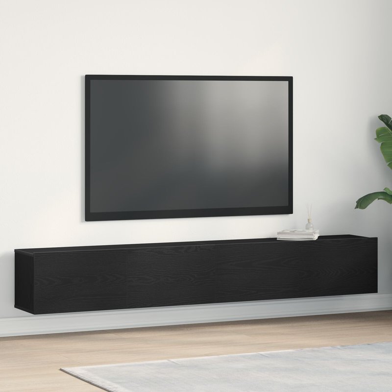 Meubles Tv Vidaxl 2 Pcs ChĂȘne Noir 100x30x30 Cm Bois D'ingĂ©nierie