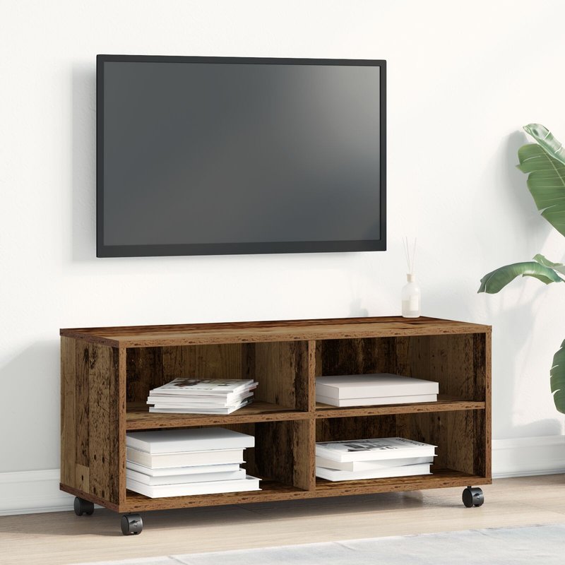 Meuble Tv Vidaxl En Vieux Bois 90x35x35 Cm En Bois D'ingénierie