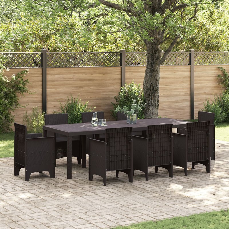 Table De Jardin Vidaxl Marron 250x100x73 Cm En Poly Rotin