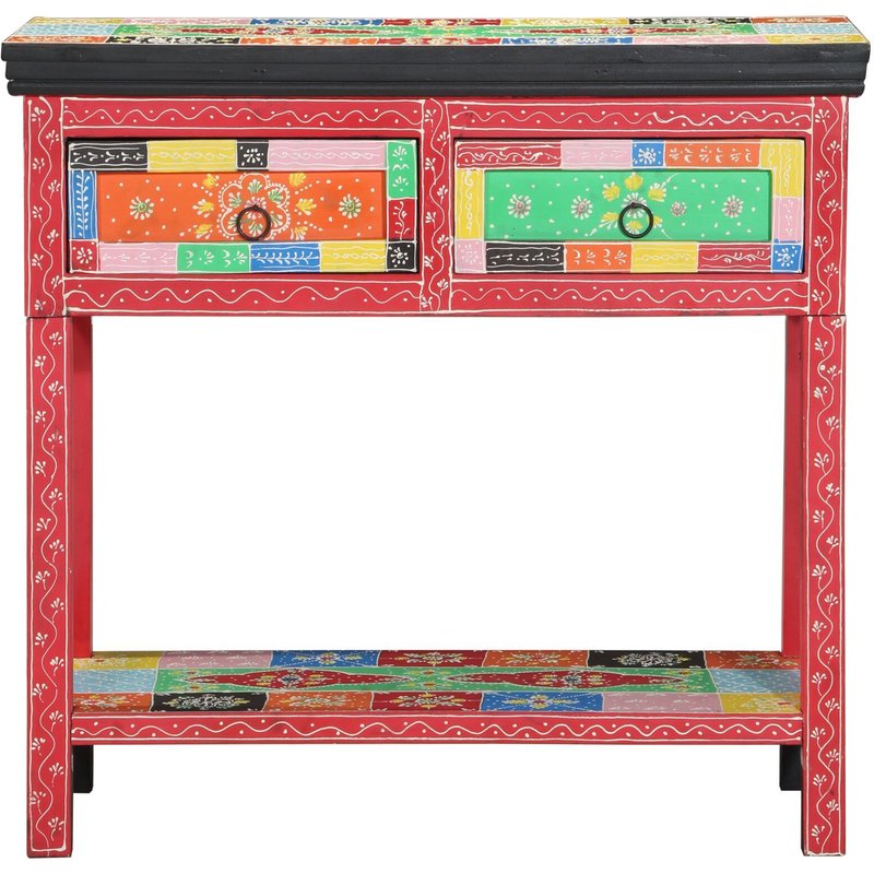 Table Console Vidaxl Avec Tiroirs Multicolore En Bois Composite