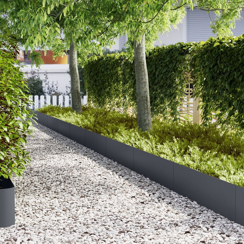 bordures de jardin vidaXL 10 pcs anthracite 100x0,5x30 cm en acier