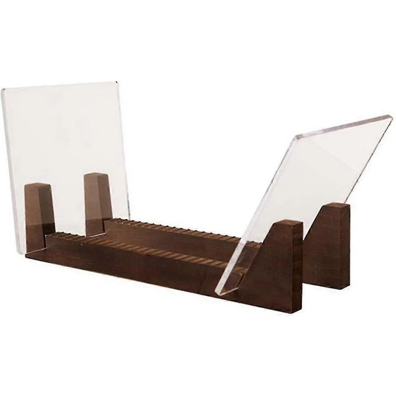 Disque Vinyle Stockage Titulaire Capacité Acrylique Extrémités Présentoir En Bois Lp Vinyle Album Bureau-9