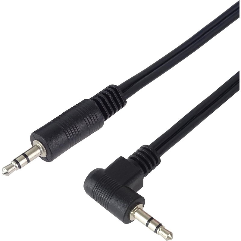 Câble Jack 1,5m, Jack Plug 3,5 mm, Fiche StereoJack Mâle vers Mâle 90 °, Câble de Connexion Audio AUX, pour Les Téléphones à Cellules TV MP3 Hi-FI, Blindé, Couleur Noire