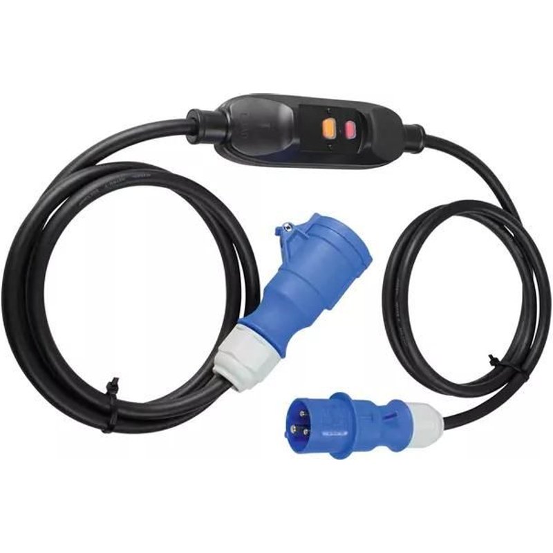 Câble adaptateur CEE avec interrupteur intermédiaire de protection des personnes - Prise électrique CEE de as-Schwabe