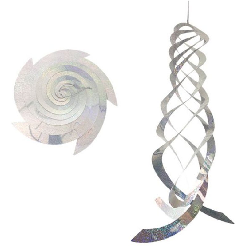 Spirale D'épouvantail Réfléchissante Argent