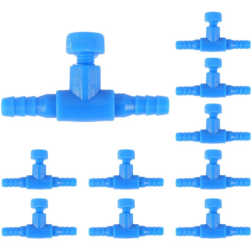 10 Pieces Pompe A Air Vannes De Regulation En Plastique Pour Aquarium Reservoir De Poisson 2 Voie, Bleu