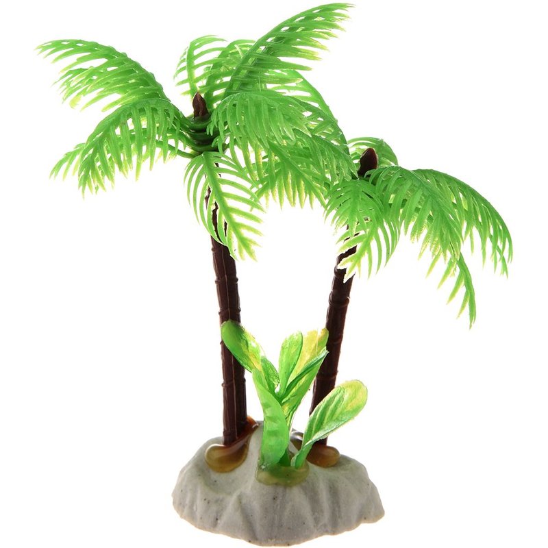 Reservoir De Poissons Emulational Mini Coconut Arbre Plantes Aquatiques Decor Avec Base En Ceramique