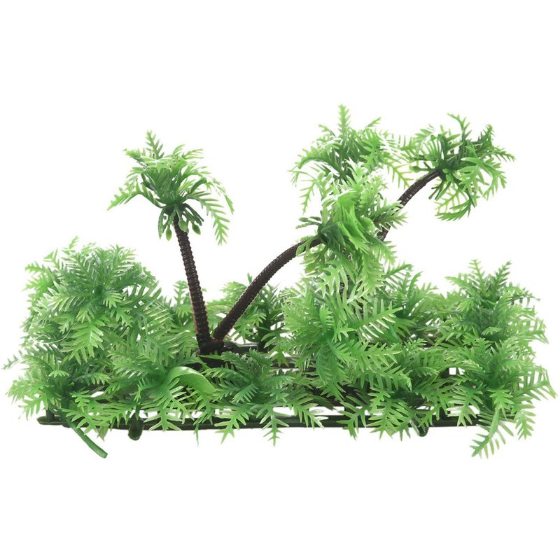 3,9 Pouces De Hauteur De Cocotier Artificiel Pour Aquarium Vert