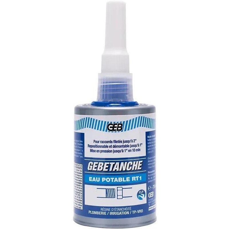 Résine d'étanchéité anaérobie au PTFE pour raccords filetés métalliques GEB 75 ml