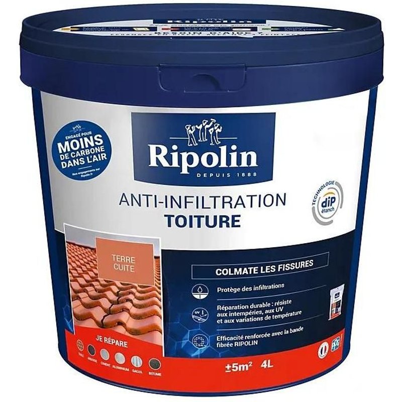 Anti-infiltration toiture Ripolin terre cuite 4L