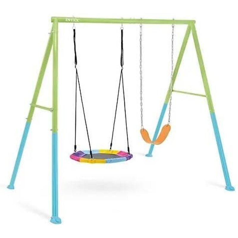 Portiques-Balançoires 2 Agrès 1 Nid D'oiseau Et 1 Balançoire Intex