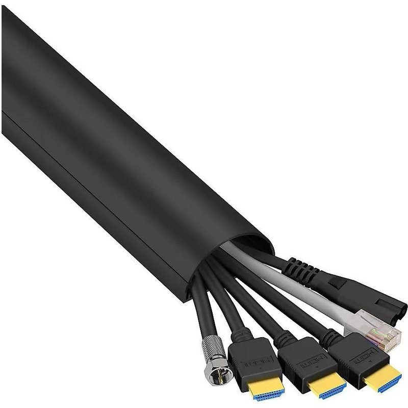 Goulotte décorative demi-ronde noire auto-adhésive D-Line 50 x 25 mm, 1 m