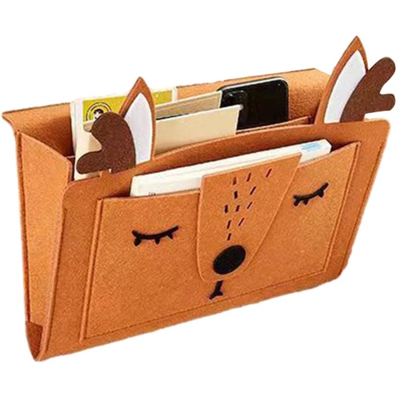 Dessin Animé Chevet Feutre Suspendu Sac Multifonctionnel Portable Lit Suspendu Pochette Pour Chambre À Coucher Élan