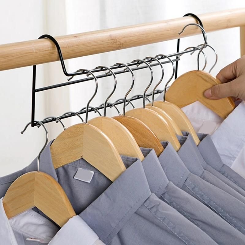 Cintre De Dislocation À Double Couche En Fer Forgé Support De Rangement Peu Encombrant Ménage Noir,A