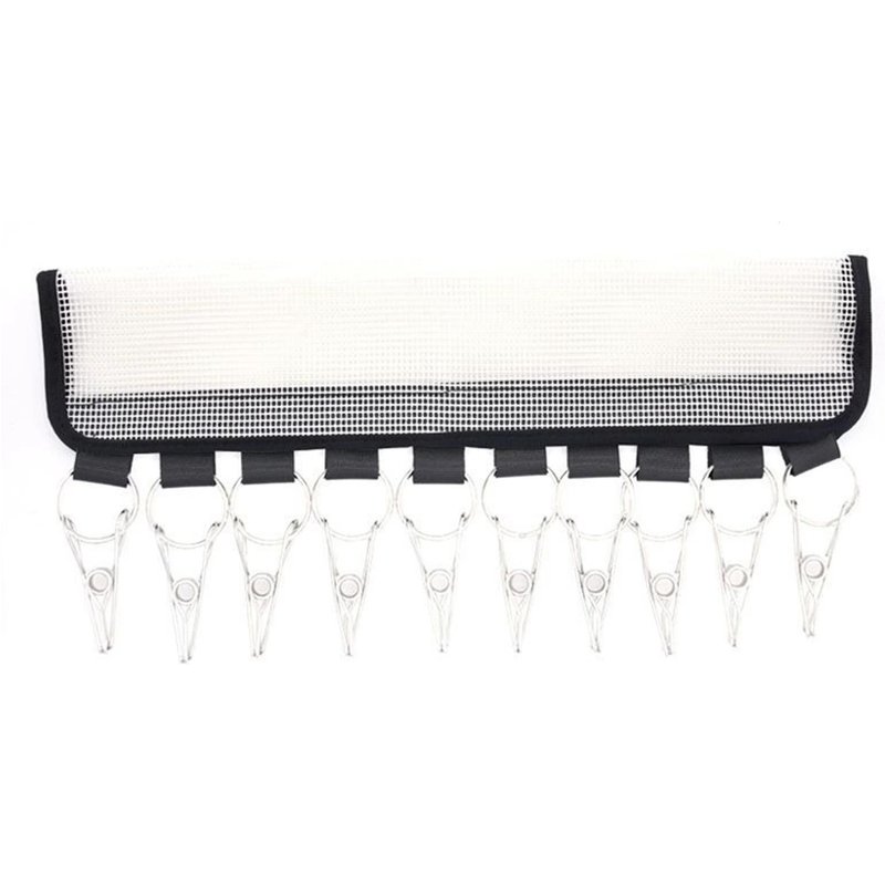 Cintre De Rangement De Chapeau Avec 10 Crochets Clip Auto-Adhésif En Tissu Multifonctionnel Pour Chambre À Coucher Blanc,10 Clips,Maille En Plastique