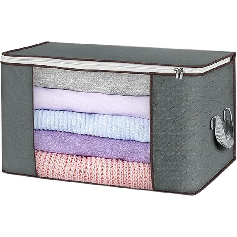 Sac De Rangement De VĂȘtements Non TissĂ©s Tissu Polyvalent Organisateur De Maison Fermeture Ăclair Sacs Pour Dortoir Ă La Maison 70l