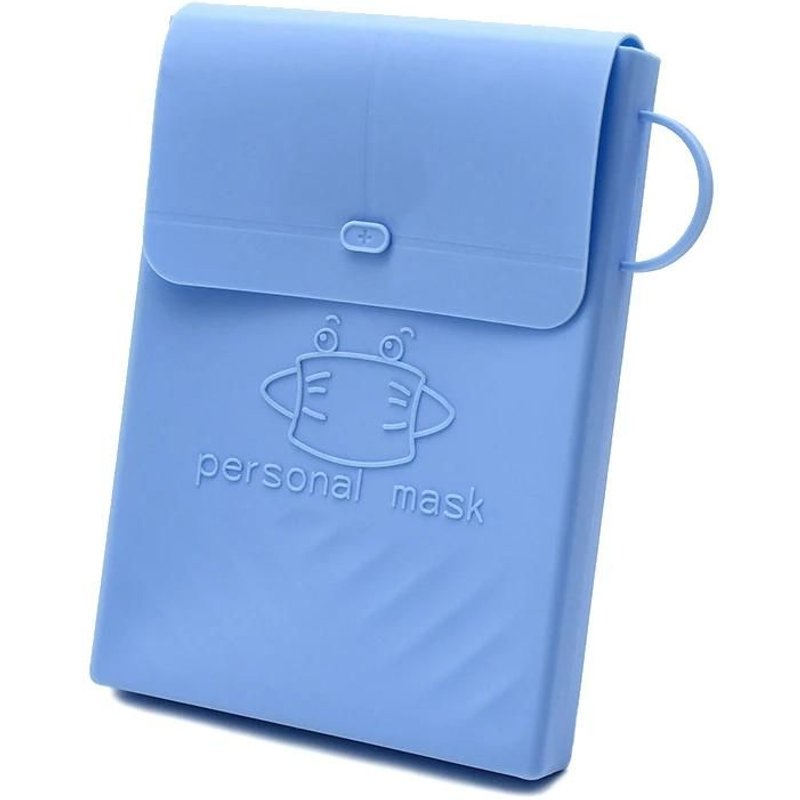 Sac De Rangement Pour Masque En Silicone Multifonction Étanche À L'eau Et À La Poussière Clip De Rangement Facile À Transporter Bleu