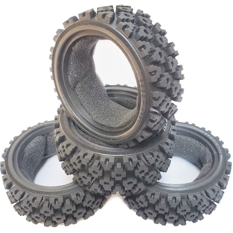 4 Pièces 70mm 1/10 Rc Tout-Terrain Voiture Pneus En Caoutchouc Roues Pneus Pour Tt01 Tt02 Xv01 Lc Racing Ptg-2