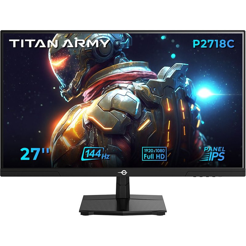 Écran gaming TITAN ARMY P2718C - IPS FHD 16:9 27" 144 Hz ELED - Compatible HDR10 - 1x HDMI 1.4 et 1x DP 1.2 - Compatible